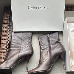 Calvin Klein Dark Brown Heeled Boots